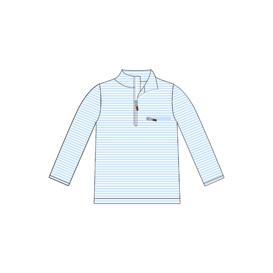 PRE ORDER - Hazel Blue Light Blue Stripe Pullover