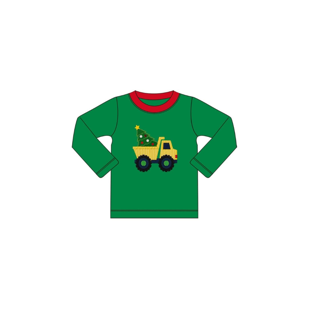 PRE ORDER - Funfetti Kids Christmas Dumptruck Applique Shirt