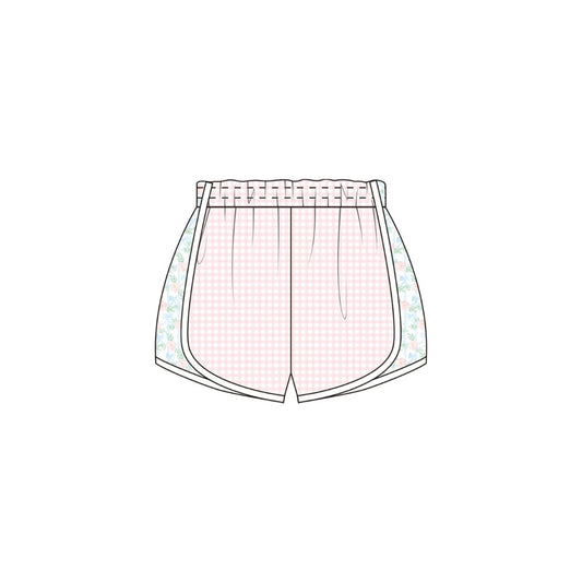 PRE ORDER - Funfetti Kids Pink Gingham/Floral Active Shorts