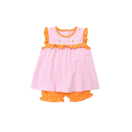 Itsy Bitsy Girl Embroidered Pumpkin Bow Ruffle Bloomer Set