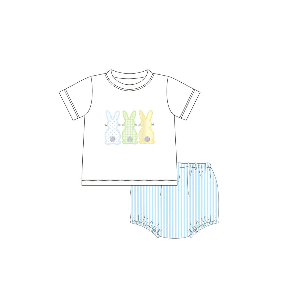 PRE ORDER - Funfetti Kids Seersucker Bunny Tail Diaper Set