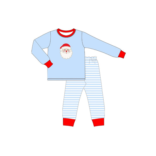 PRE ORDER - Funfetti Kids Blue Stripe Santa Lounge Set