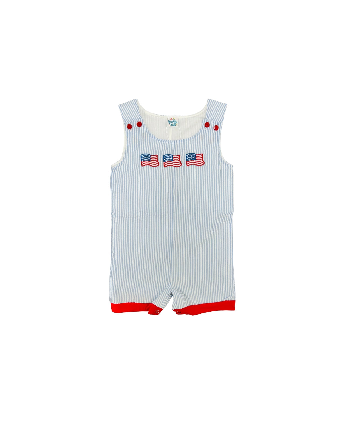 Funfetti Kids Seersucker Embroidered Flag Jon Jon