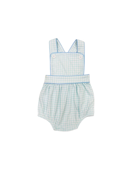Funfetti Kids Blue/Green Plaid Sunsuit