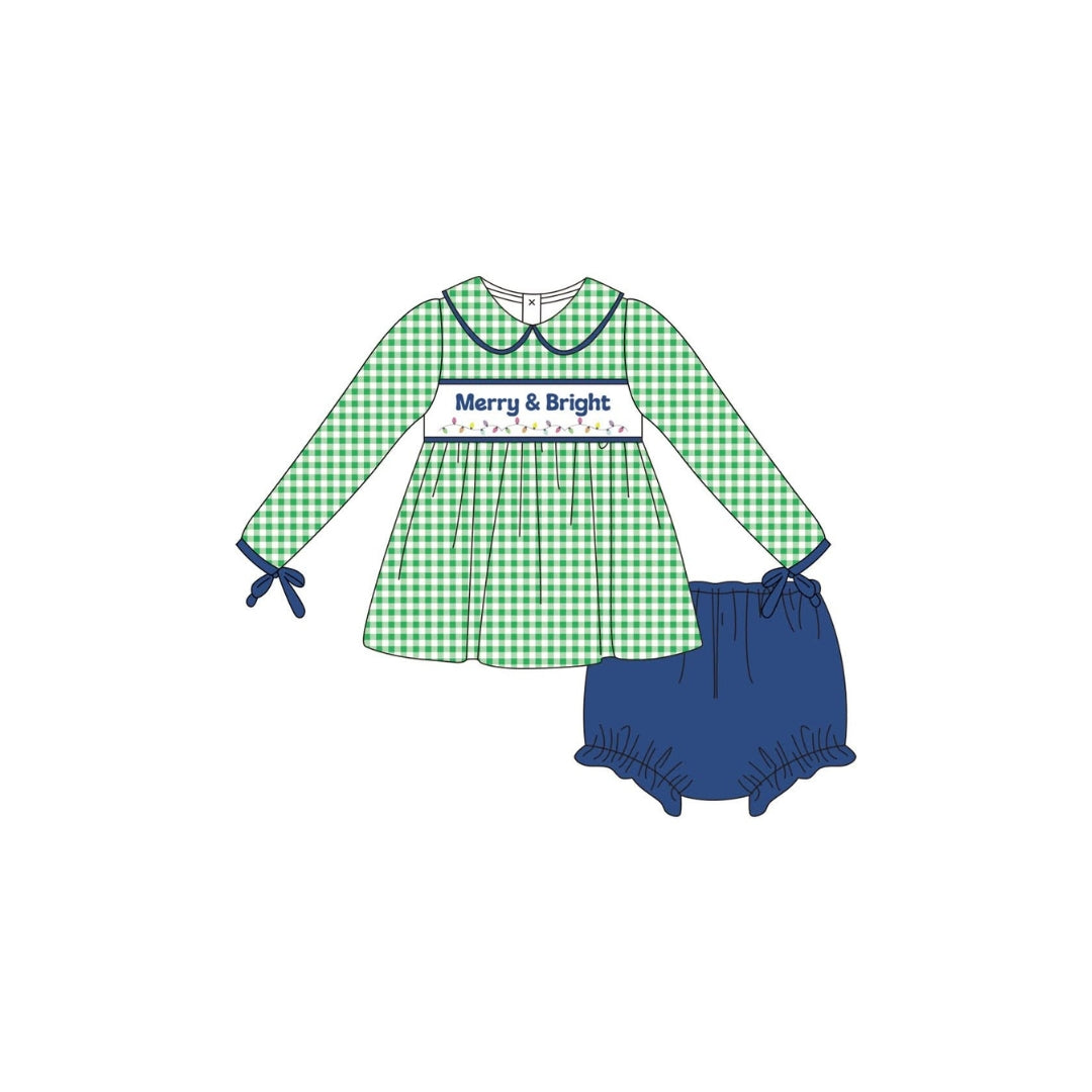 PRE ORDER - Funfetti Kids Merry & Bright Gingham Bloomer Set