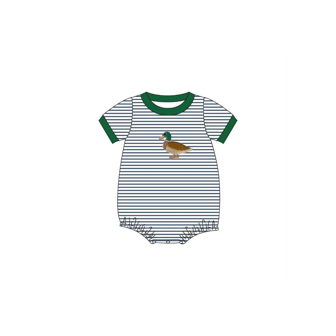 PRE ORDER - Funfetti Kids Mallard Applique Navy Stripe Bubble