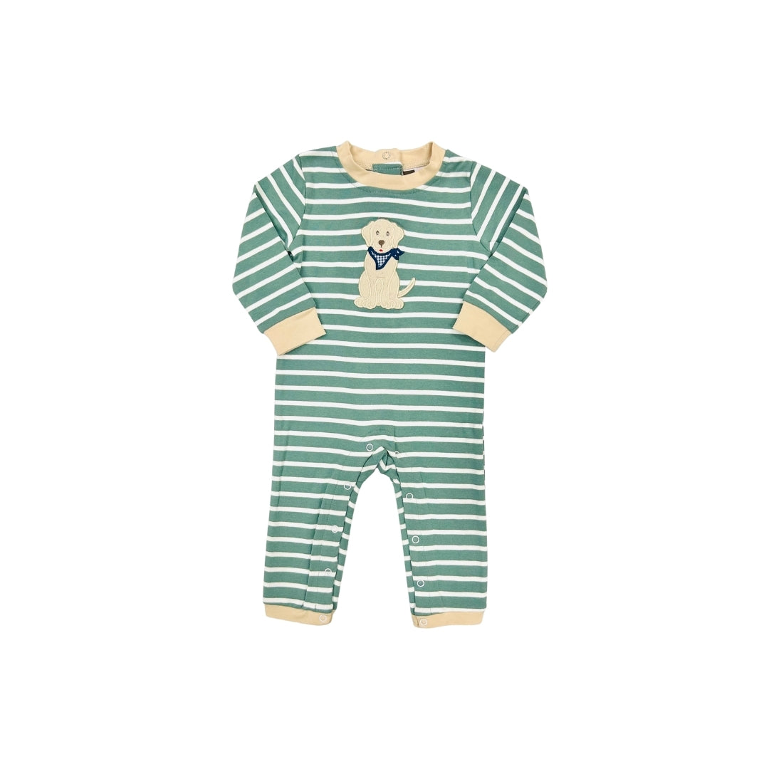 Banana Split Stripe/Lab Romper