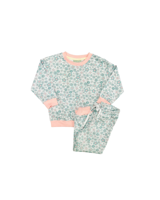 Sage & Lily Teal/Pink Floral Jogger Set