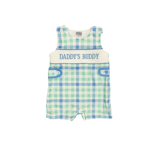 POSH Smocked Daddys Buddy Plaid Jon Jon