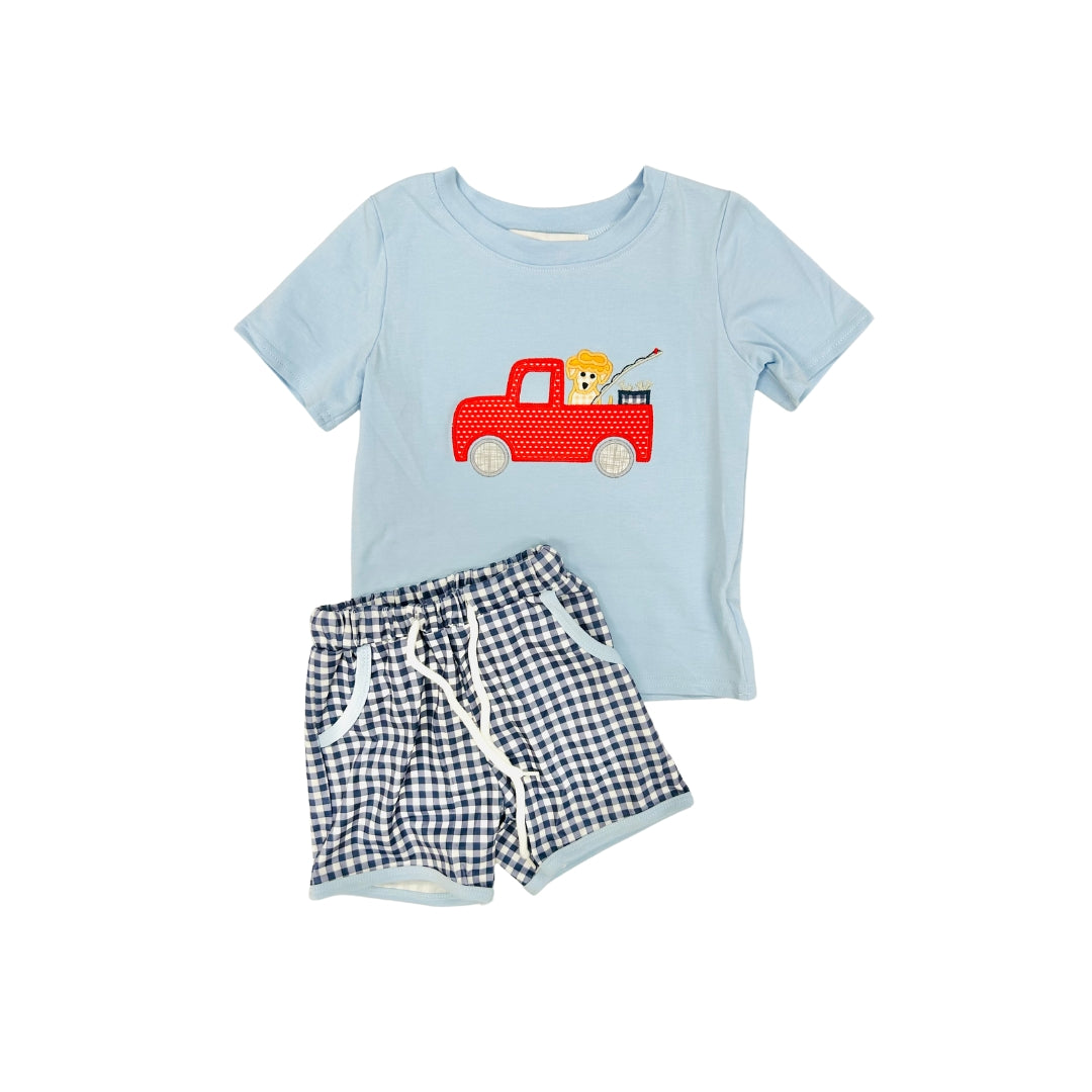 Gone' Fishin Puppy Short Set