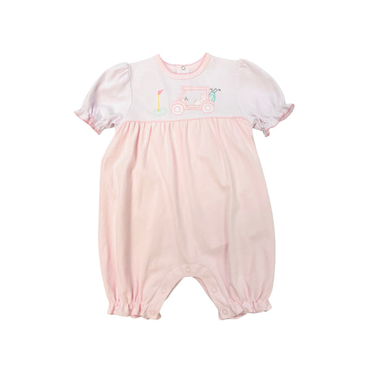 Petit Ami Girl Pink Golf Applique Romper