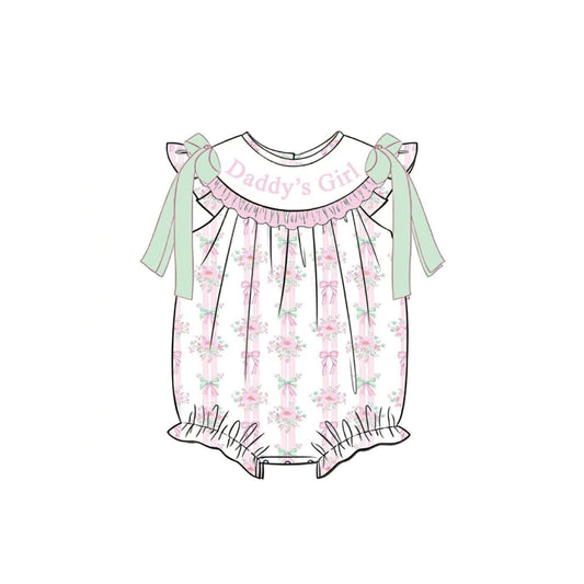 PRE ORDER - POSH Smocked Floral Daddys Girl Bubble