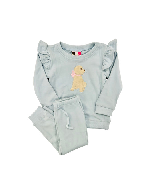 Banana Split Puppy Bow Jogger Set