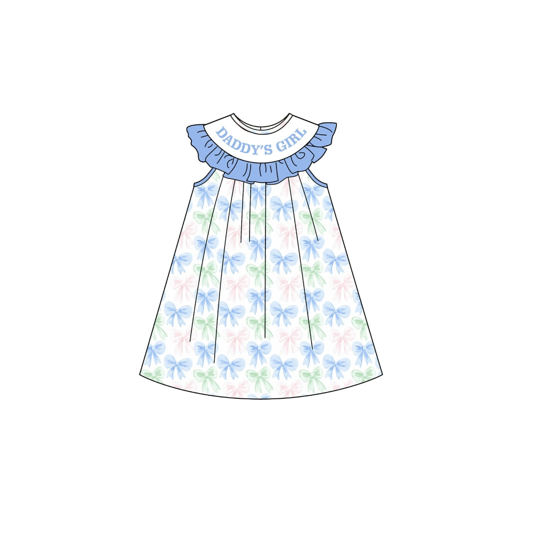 PRE ORDER - POSH Smocked Daddys Girl Bow Dress