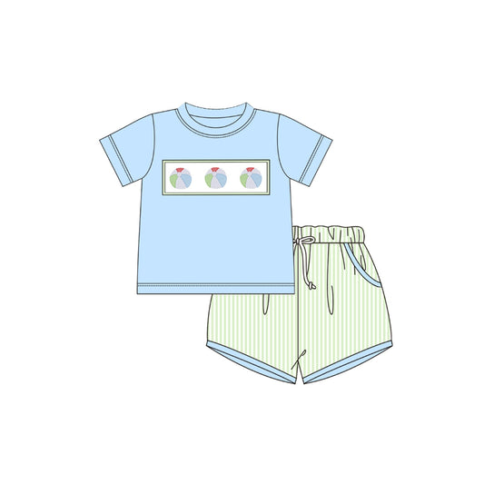 PRE ORDER - Funfetti Kids Blue/Green Beach Ball Short Set