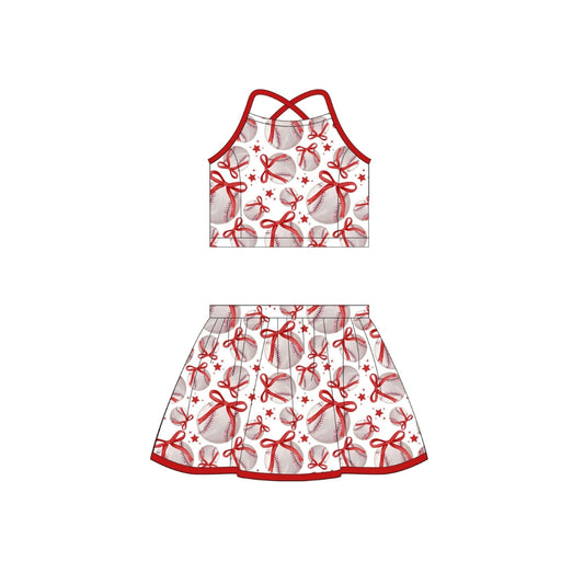 PRE ORDER - Funfetti Kids Baseball Print Active Skort Set