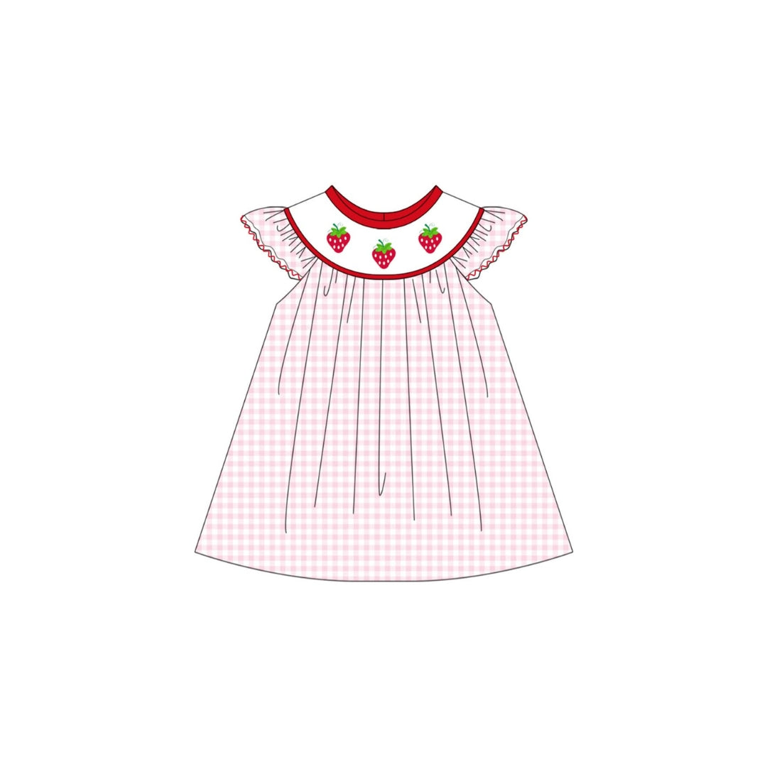 PRE ORDER - Funfetti Kids Gingham Strawberry Dress