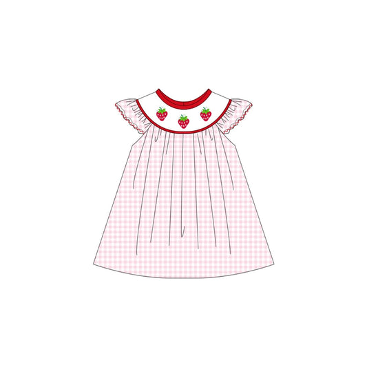 PRE ORDER - Funfetti Kids Gingham Strawberry Dress
