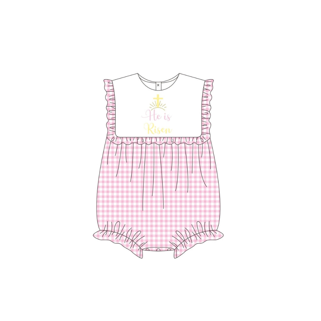 PRE ORDER - Funfetti Kids Pink Gingham He is Risen Bubble
