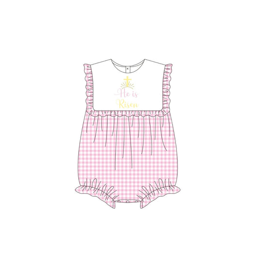 PRE ORDER - Funfetti Kids Pink Gingham He is Risen Bubble