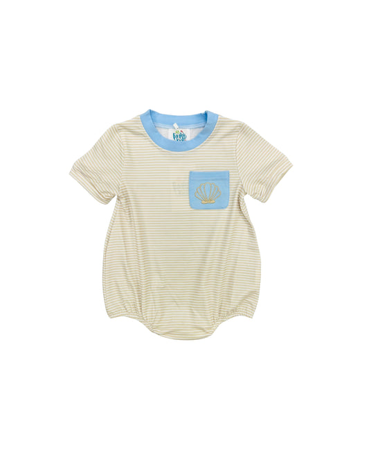 Funfetti Kids Tan Stripe Shell Embroidered Bubble