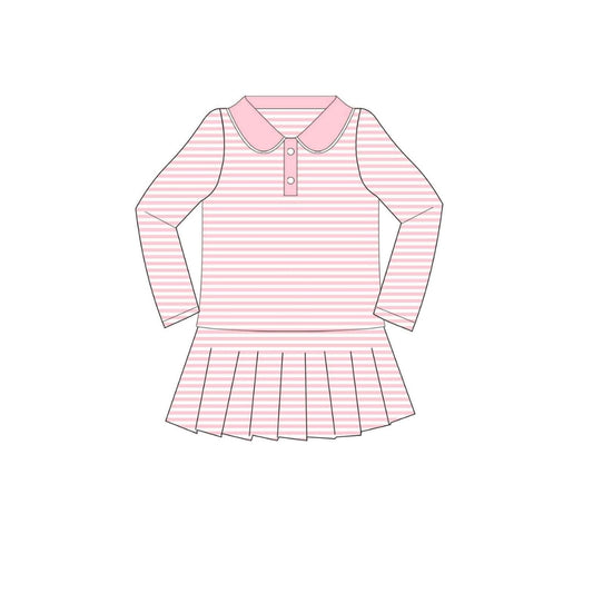 PRE ORDER - Funfetti Kids Pink Stripe Active Long Sleeve Dress
