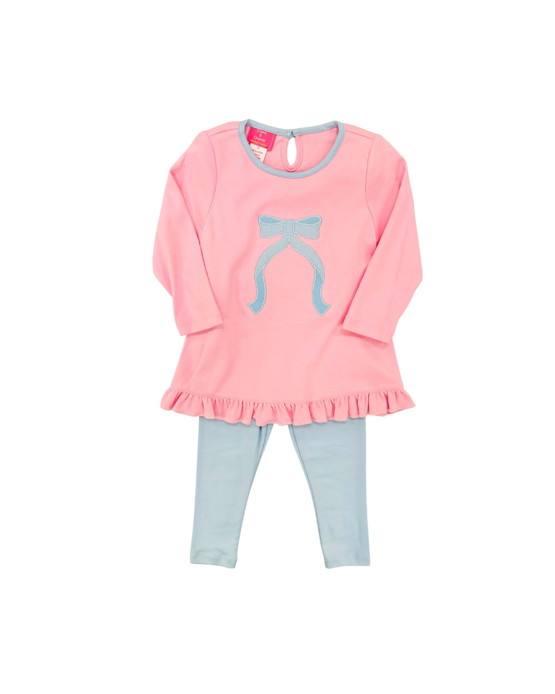 Claire & Charlie Bow Applique Legging Set