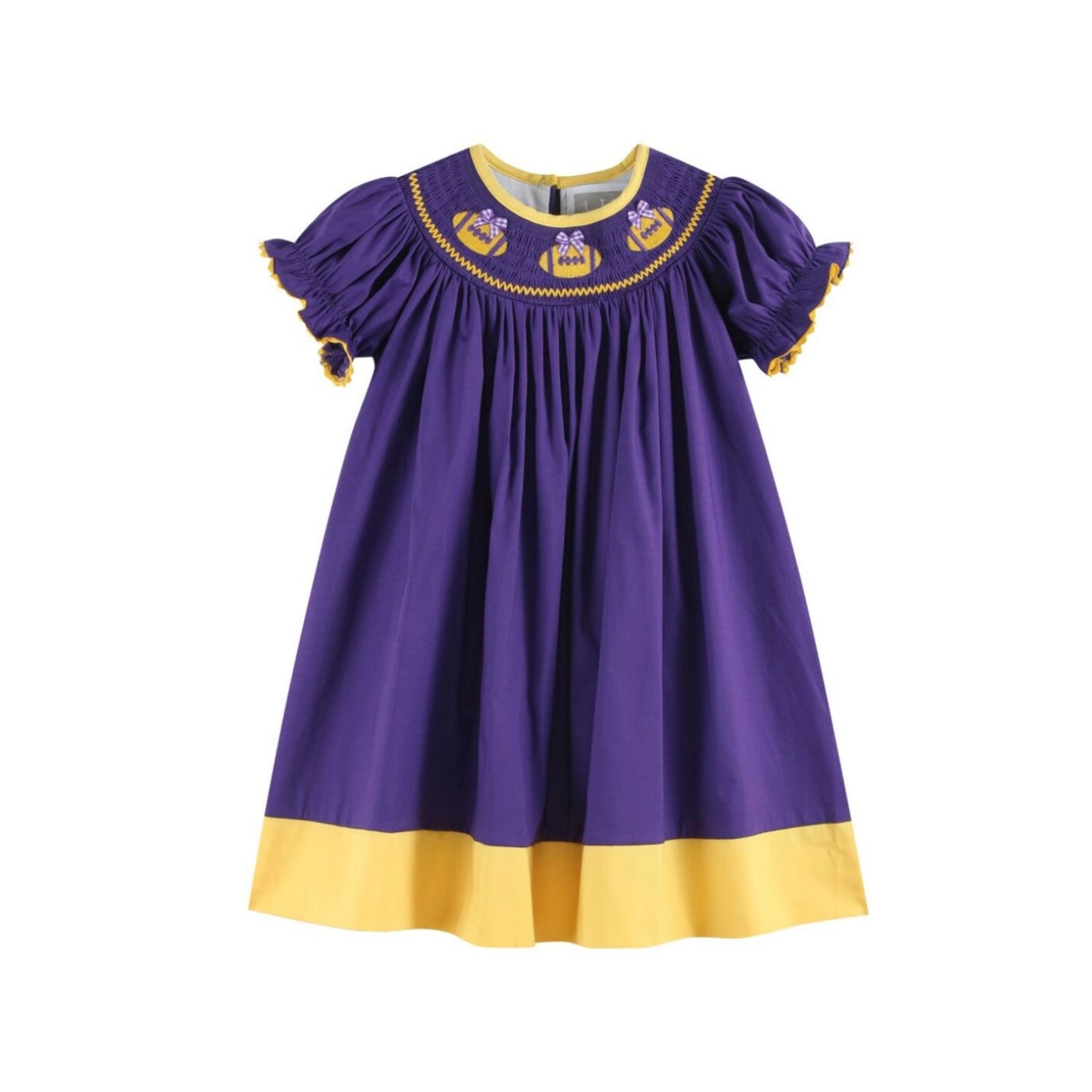 Lil Cactus Girl Purple and Yellow Football Smock