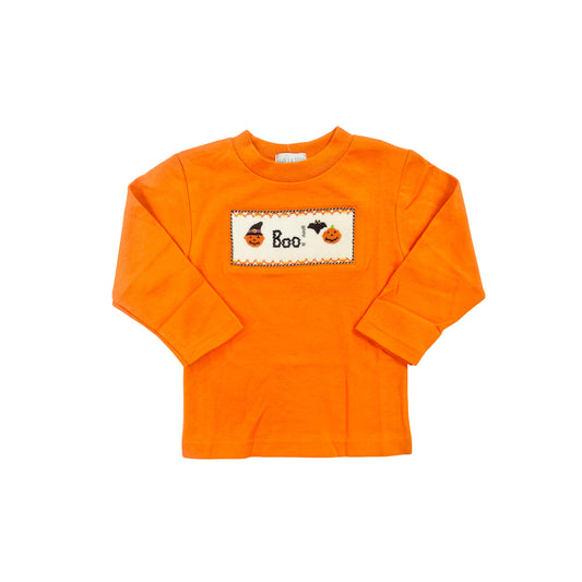 Vive La Fete Boy Smocked Boo Long Sleeve Shirt