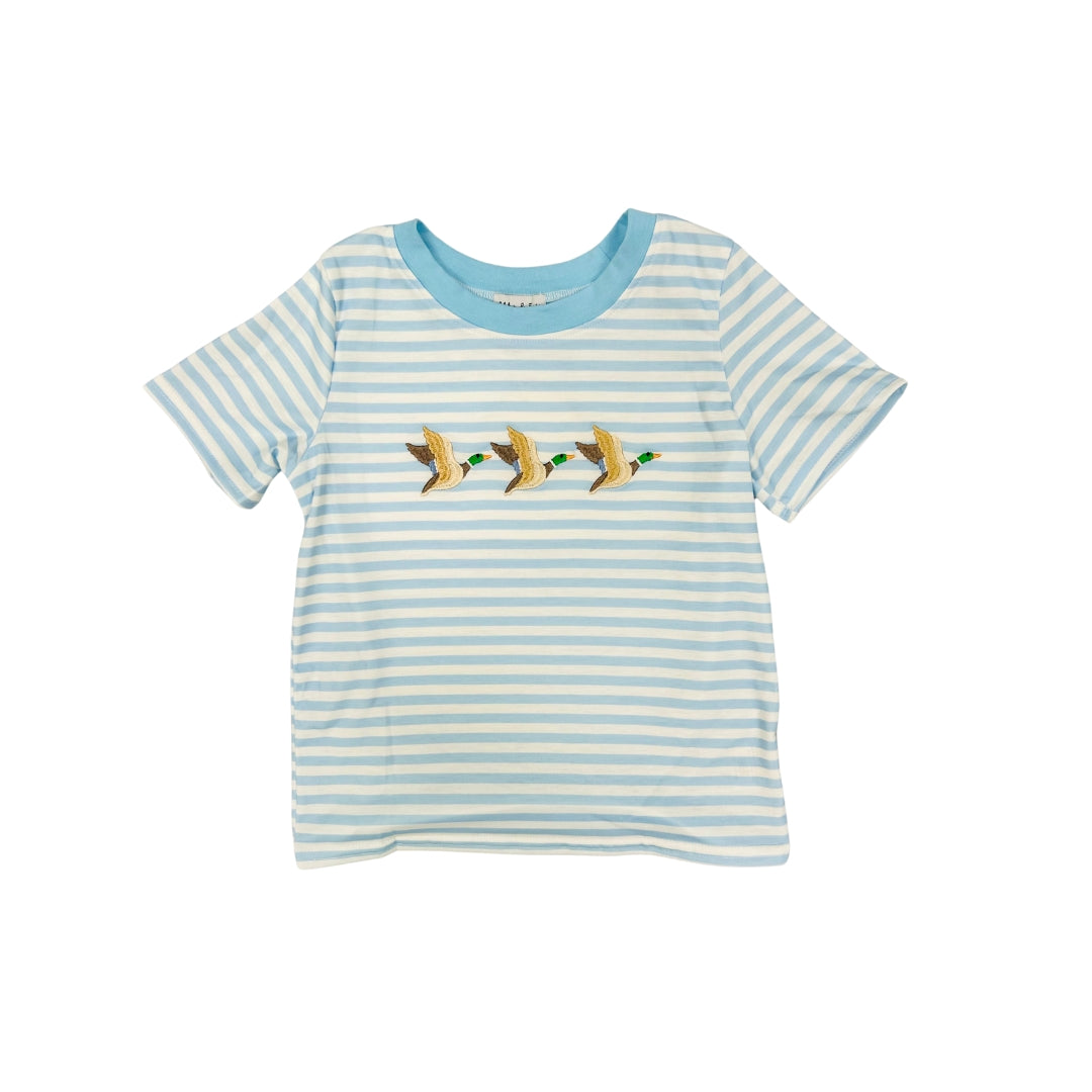 Blue Stripe Mallard Embroidered TShirt