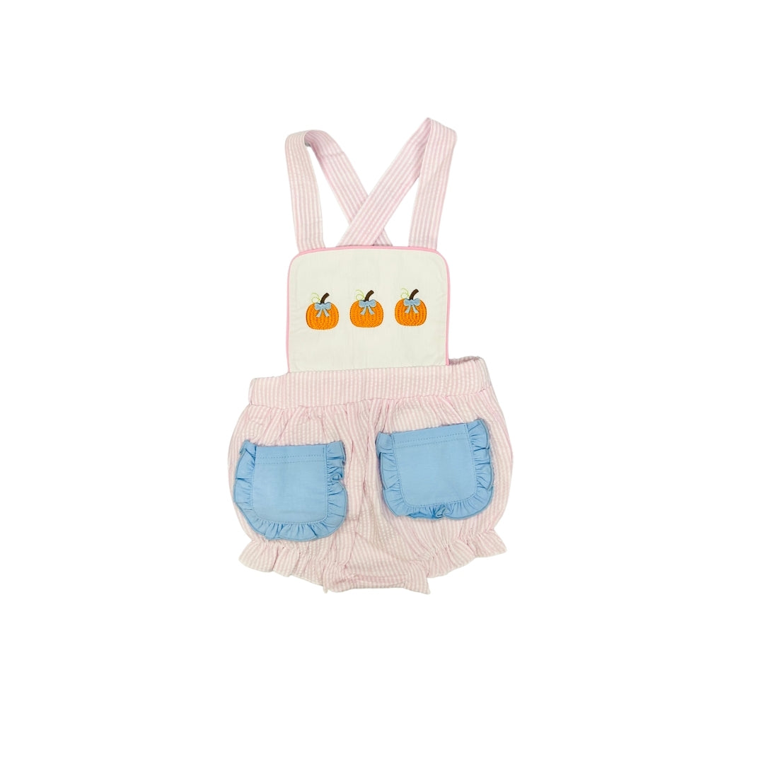 Funfetti Kids Light Pink Seersucker Pumpkin Bubble