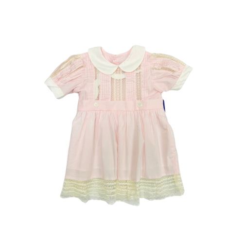 Remember Nguyen Girl Light Pink Dress with Ecru Lace