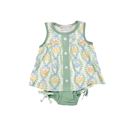 Sage Pumpkin/Bow Bloomer Set