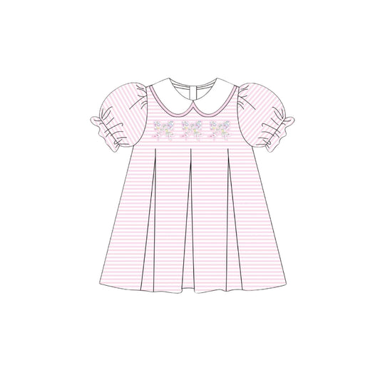 PRE ORDER - Funfetti Kids Pink Stripe Floral Bow Dress