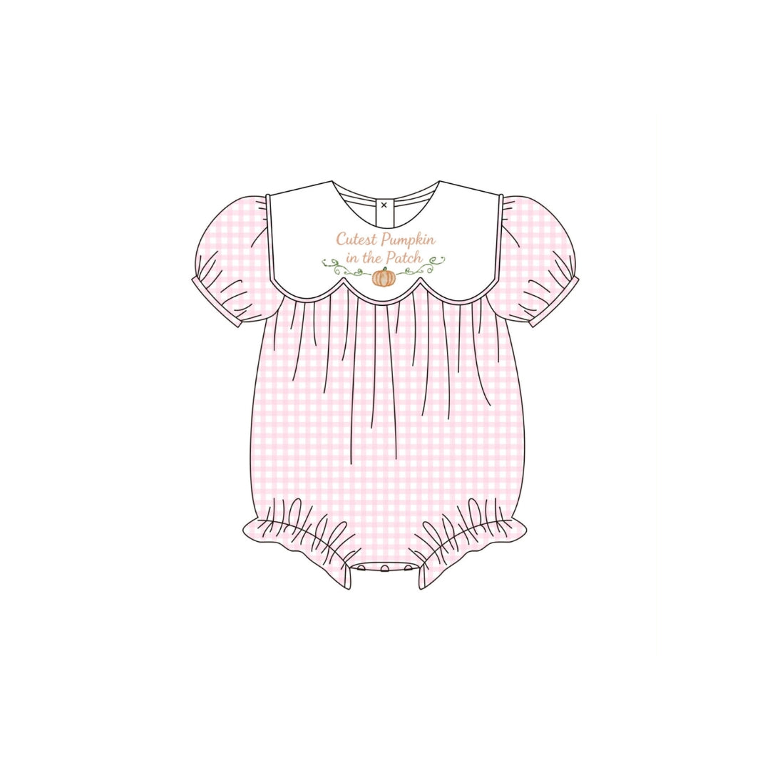 PRE ORDER - Funfetti Kids Cutest Pumpkin in the Patch Embroidered Bubble