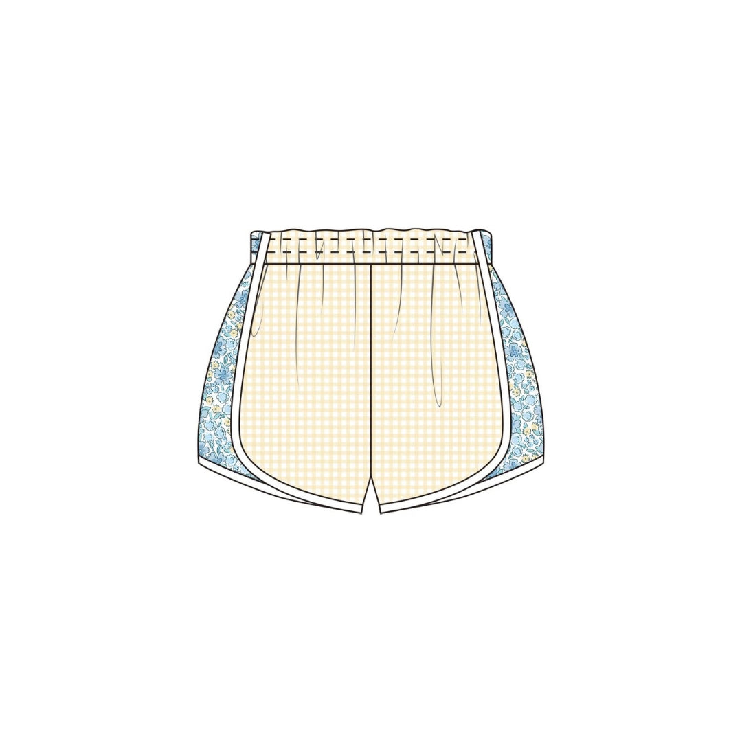 PRE ORDER - Funfetti Kids Yellow Gingham/Floral Active Shorts