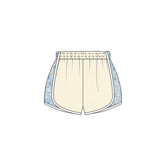 PRE ORDER - Funfetti Kids Yellow Gingham/Floral Active Shorts