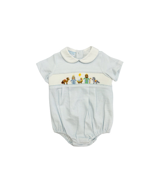 Petit Bebe Pima Hand Smocked Nativity Bubble