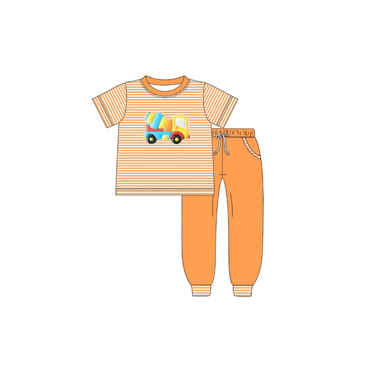 PRE ORDER - Funfetti Kids Cement Truck Applique Jogger Set