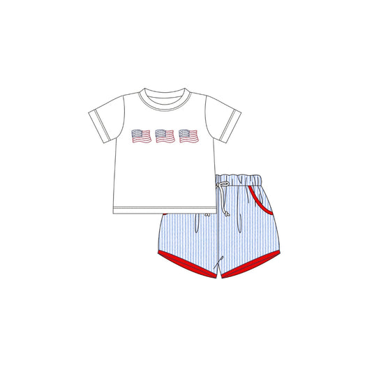 PRE ORDER - Funfetti Kids Stripe Flag Short Set
