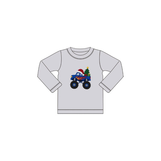 PRE ORDER - Funfetti Kids Monster Truck Christmas Tree Applique Shirt