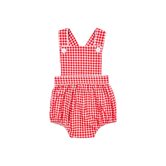 Funfetti Kids Red Gingham Sunsuit