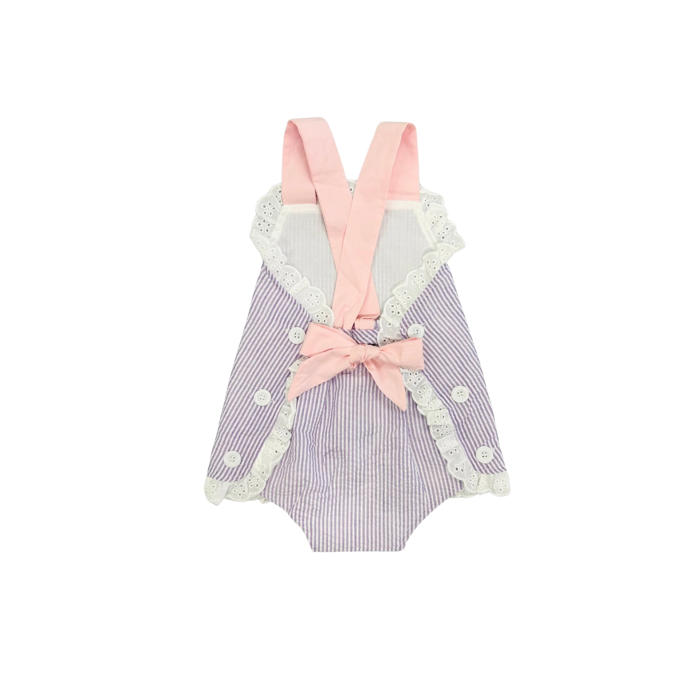 Funfetti Kids Purple Seersucker/Pink Bow Bubble