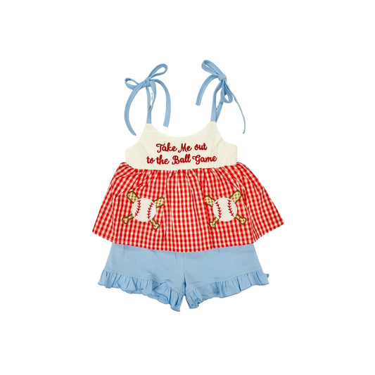 PRE ORDER - Hazel Blue Take Me Out to the Ballgame Short Set