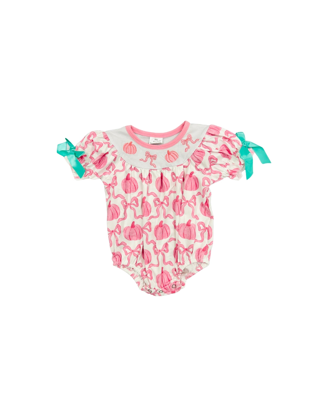 Pink Pumpkin/Bow Bubble - 6/12m