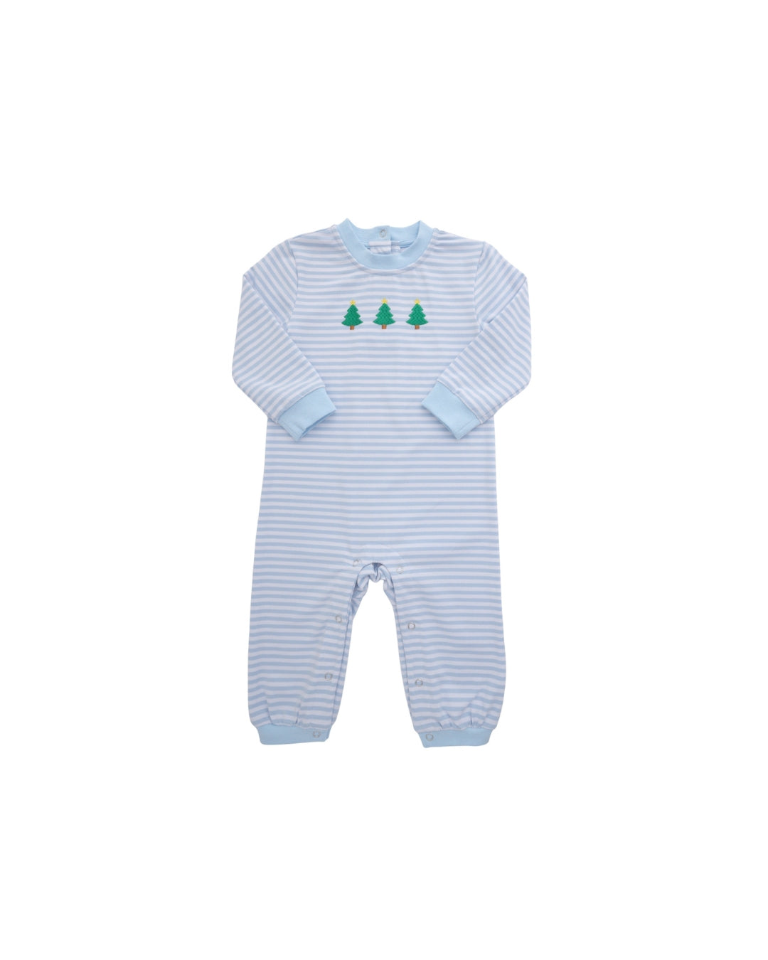 Itsy Bitsy Blue Stripe Christmas Tree Romper