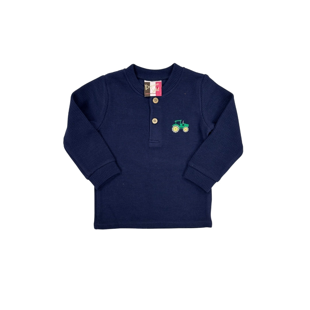 Banana Split Tractor Embroidered Shirt