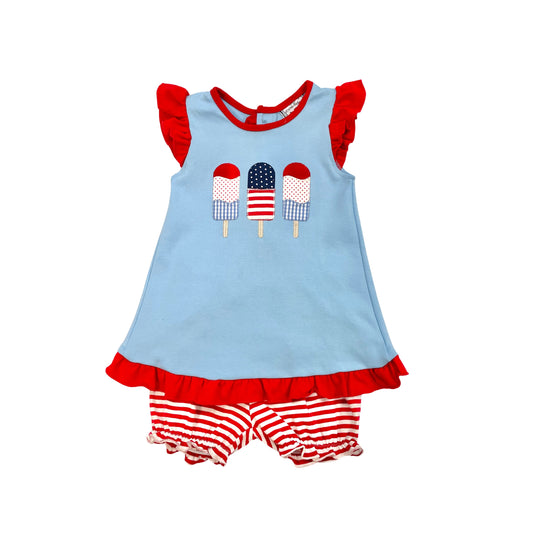 Three Sisters Girls Fourth of July Popsicle Bloomer Set