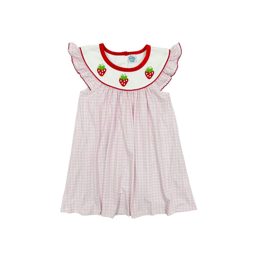 Funfetti Kids Gingham Strawberry Dress