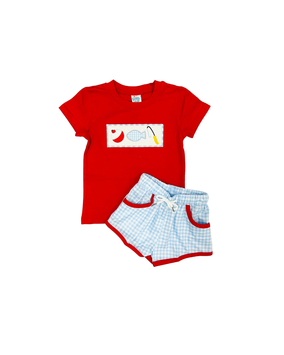 Funfetti Kids Fishing/Gingham Short Set